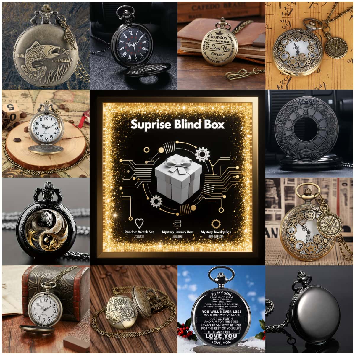Vintage Fashion Watches - 1PC Kotak Misteri Jam Tangan Kejutan