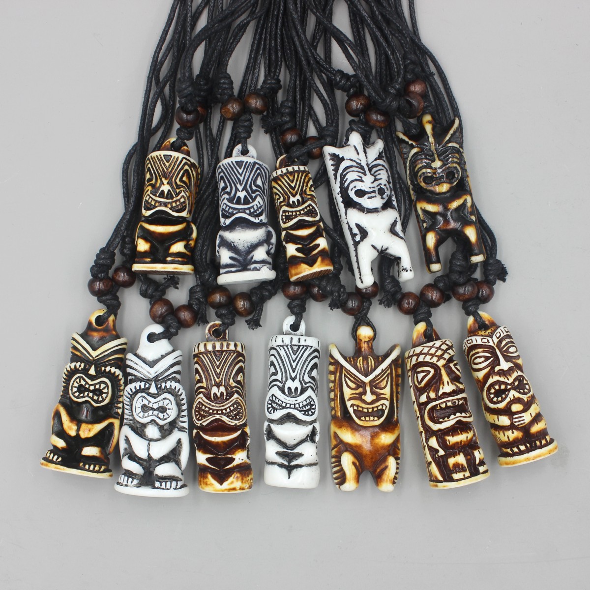 Vintage Fashion Nz - 12 buah/lot kalung totem Tiki Hawai