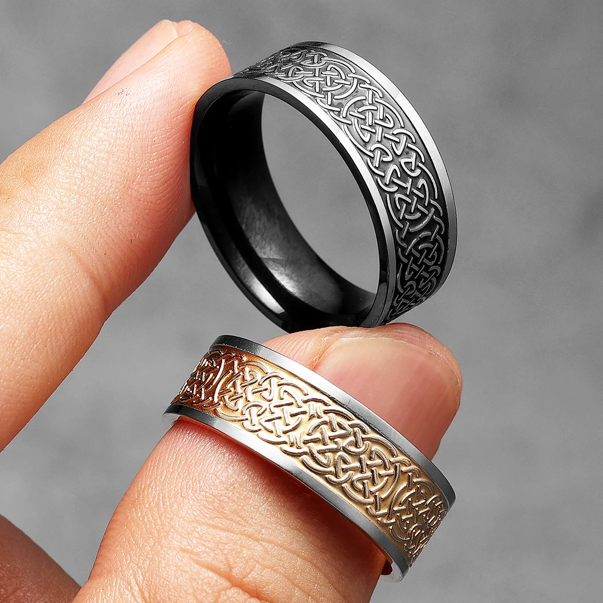 Vintage Fashion Newtown - Viking simpul Celtic cincin pria baja