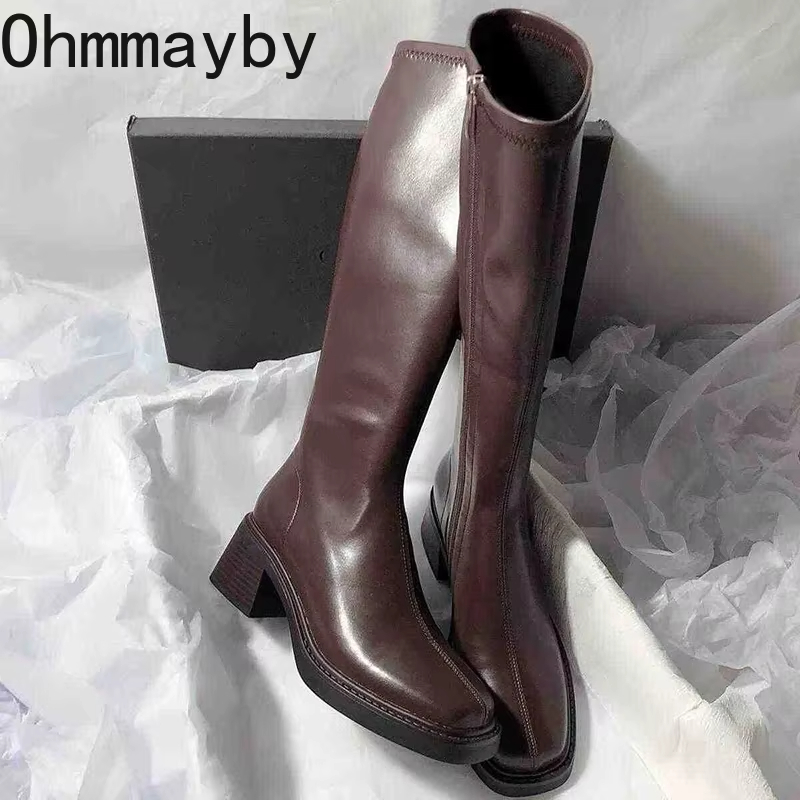 Vintage Fashion Heels - Sepatu bot hak tebal wanita, sepatu