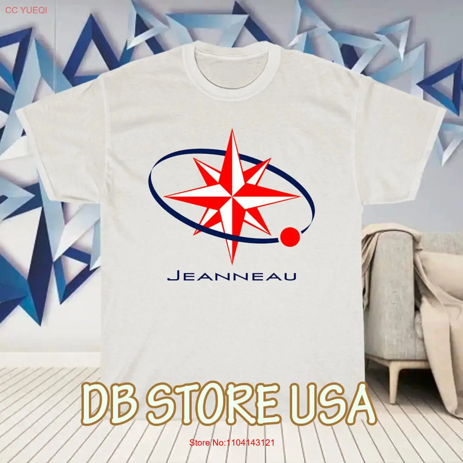 Vintage Yacht Fashion - Kaus Logo Kapal Layar Jeanneau Yachts