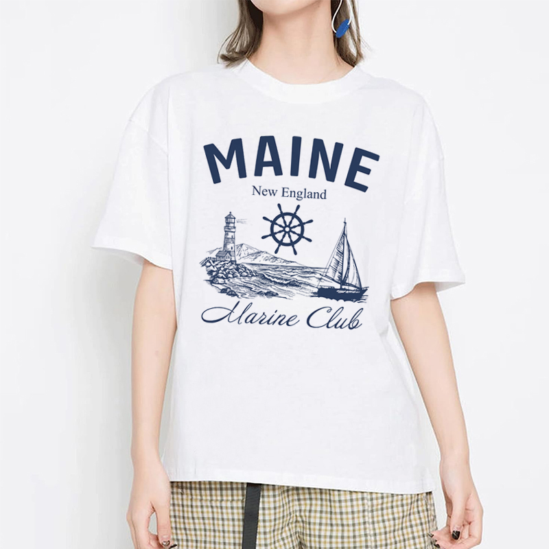 Vintage Yacht Fashion - Maine Marine Club t-shirt Vintage kaus