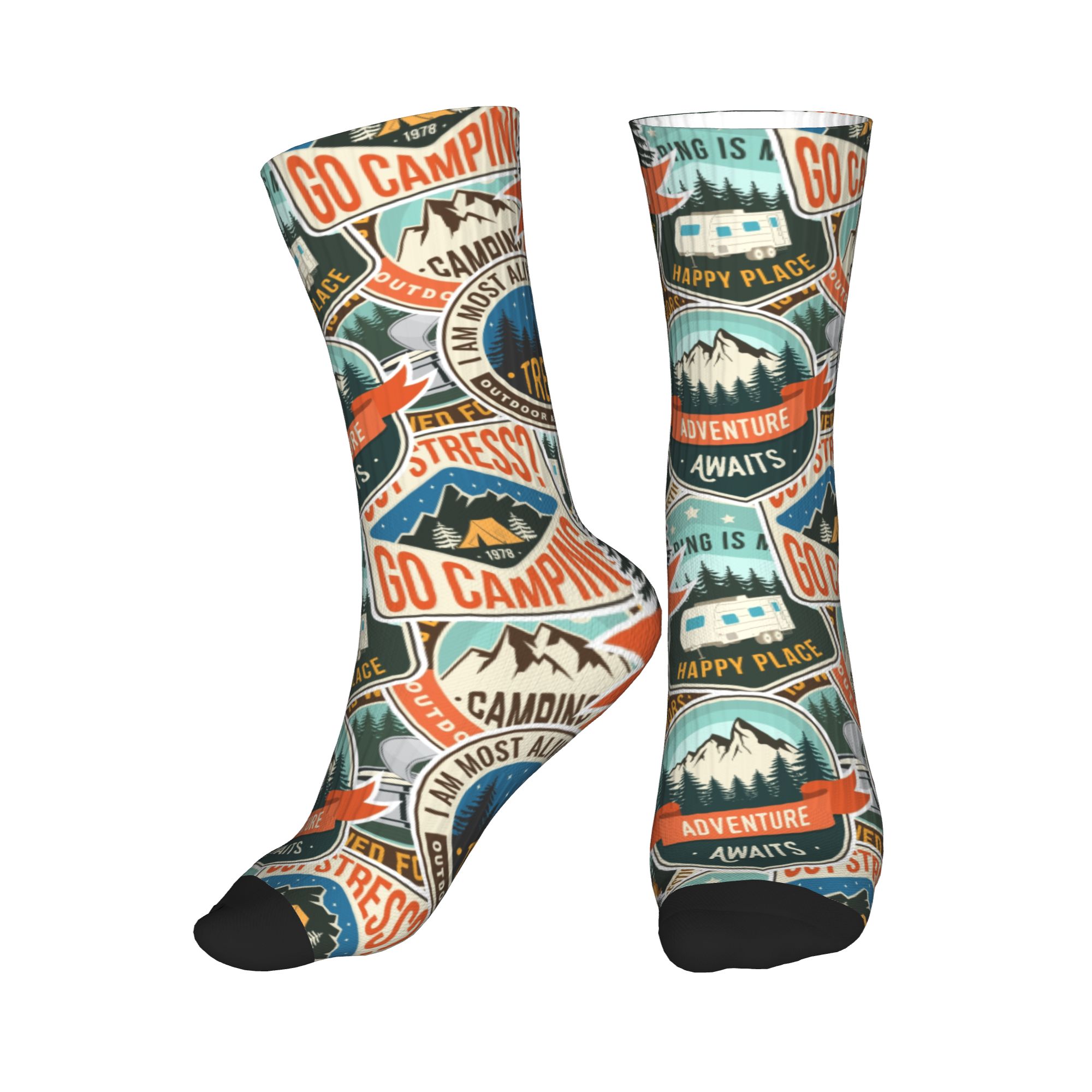 Vintage Outdoor Fashion - Kaus Kaki Pria Vintage Motif Gunung