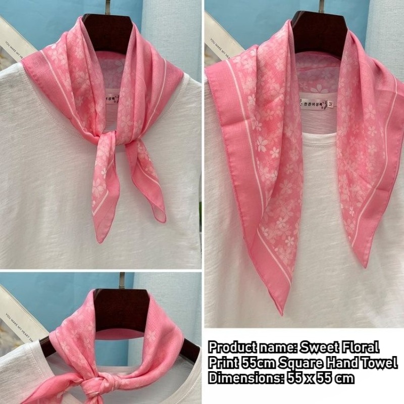 Fashion Y Vintage - Selendang sutra dekoratif artistik lembut, segar,