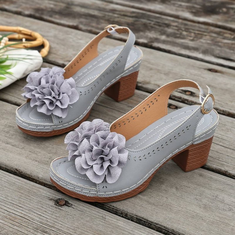 Sandal Peep Toe Vintage Hias B - Vintage Fashion Heels ulasan dan harga