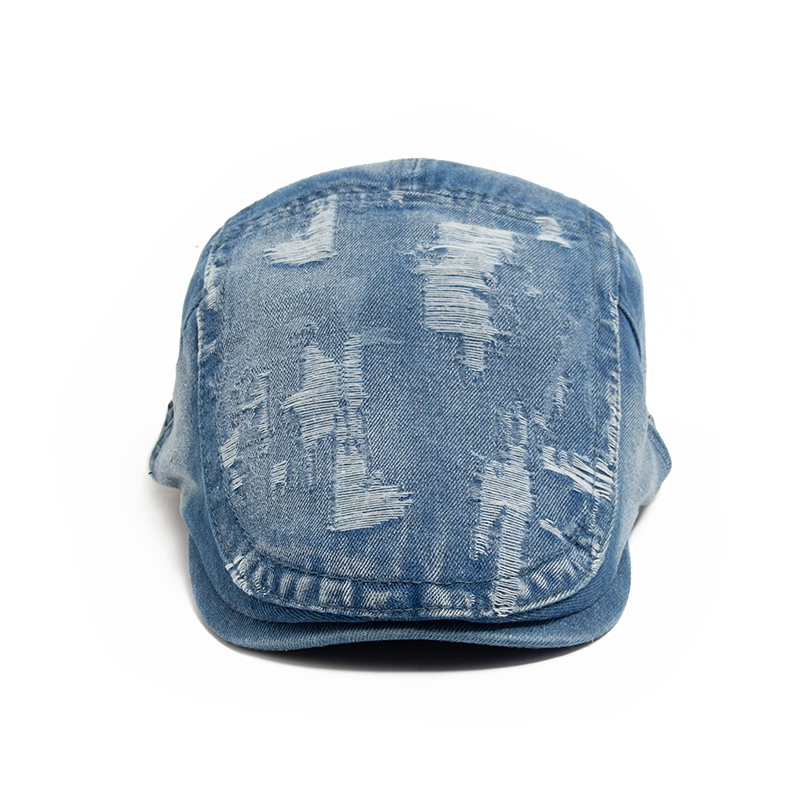 Topi Baret Denim Robek Pria Wa - Vintage Fashion Nz ulasan dan harga