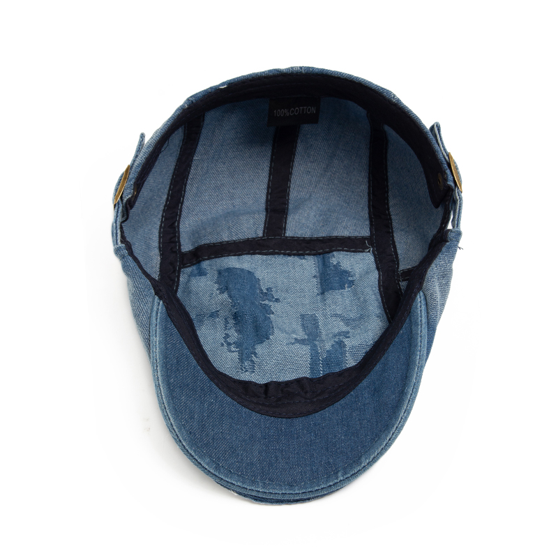 Topi Baret Denim Robek Pria Wa - Vintage Fashion Nz ulasan dan harga