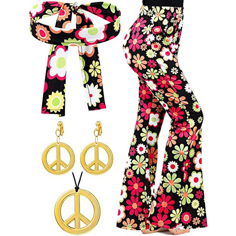 Celana Flare Motif Bohemian, B - Wide Leg Trouser 70S ulasan dan harga