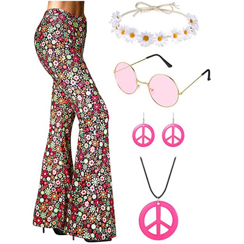Celana Flare Motif Bohemian, B - Wide Leg Trouser 70S ulasan dan harga
