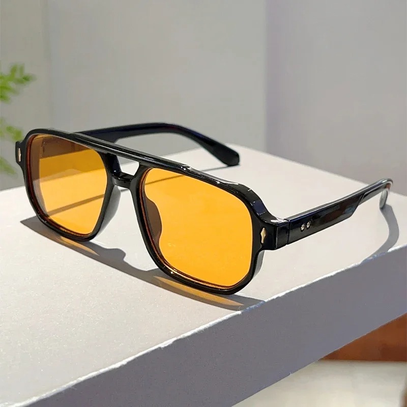 Kacamata Hitam Persegi Double  - Vintage Outdoor Fashion ulasan dan harga