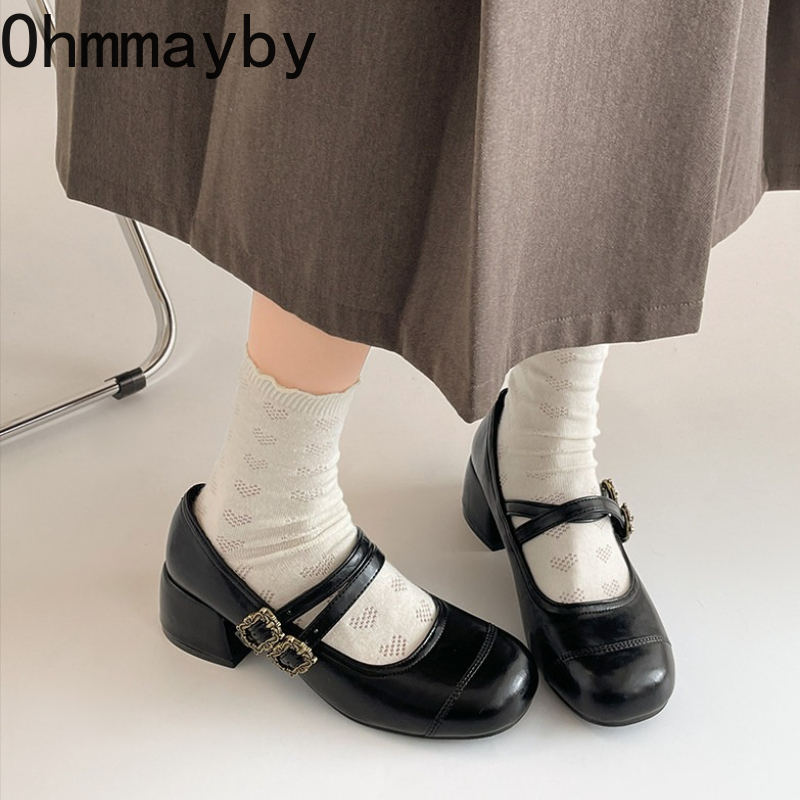 Sepatu Mary Jane Wanita Hak Te - Vintage Outdoor Fashion ulasan dan harga