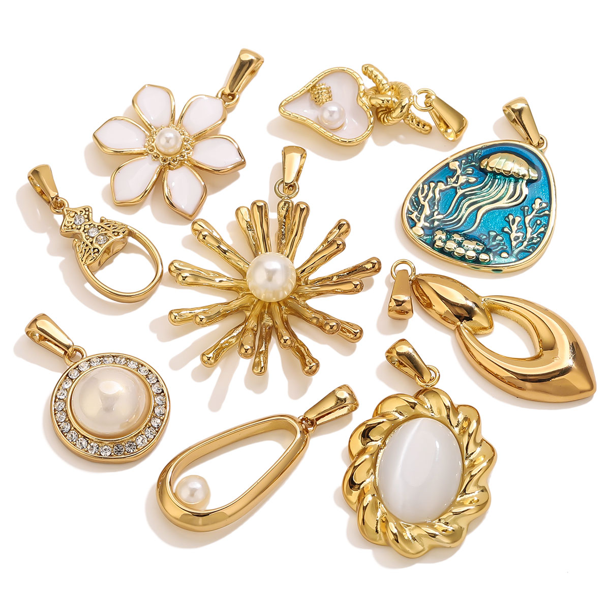 1 Buah Liontin Bunga Baja Taha - Vintage Fashion Jewelry Necklaces ulasan dan harga