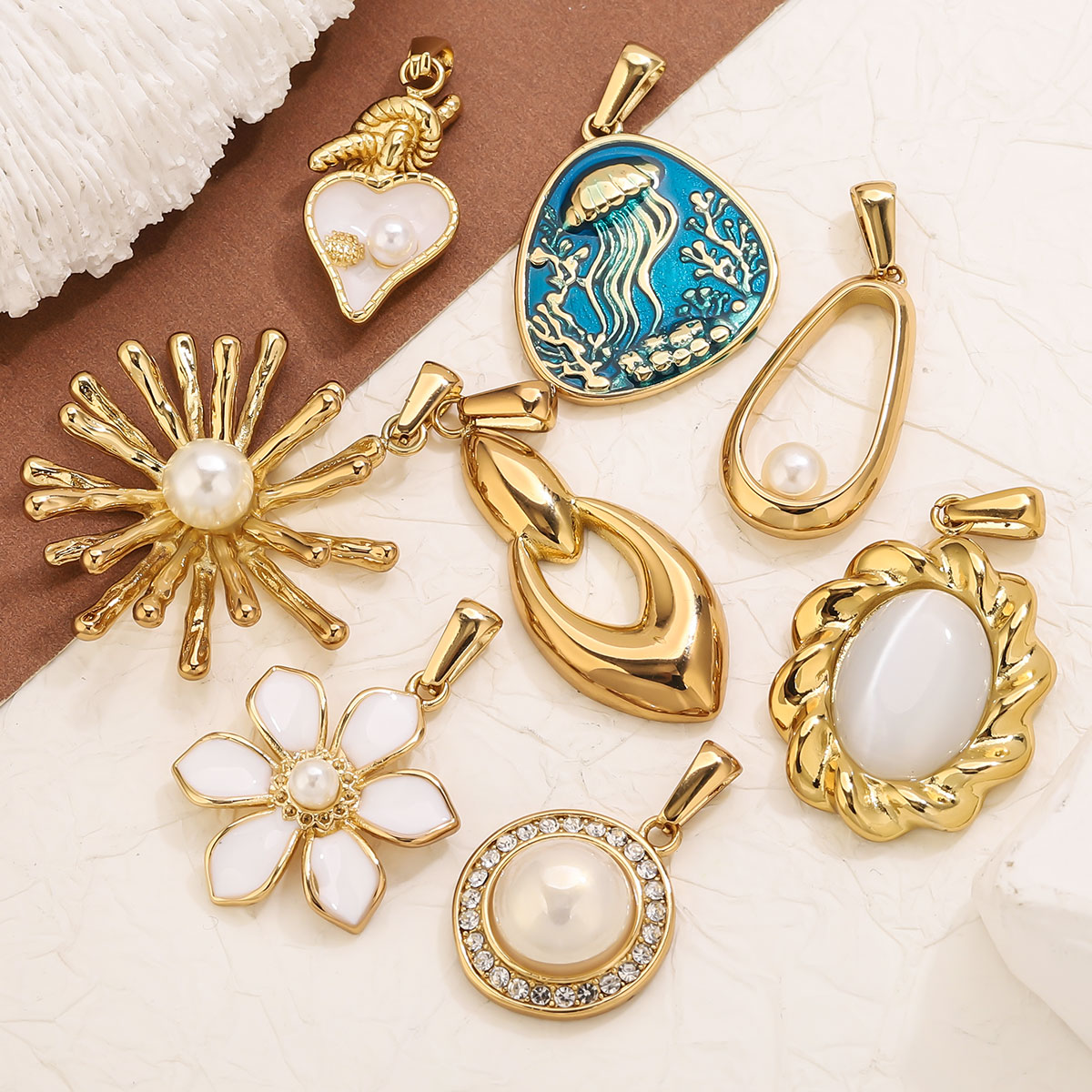 1 Buah Liontin Bunga Baja Taha - Vintage Fashion Jewelry Necklaces ulasan dan harga