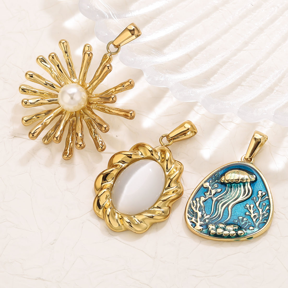 1 Buah Liontin Bunga Baja Taha - Vintage Fashion Jewelry Necklaces ulasan dan harga