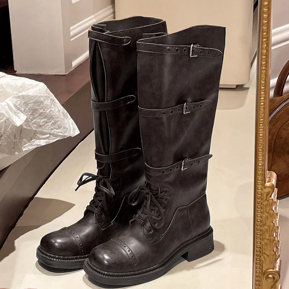 Sepatu Bot Setinggi Lutut Wani - Vintage Fashion Heels ulasan dan harga