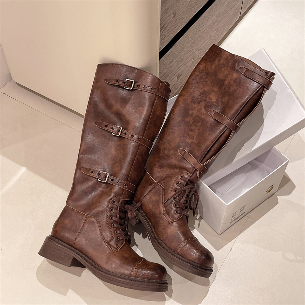 Sepatu Bot Setinggi Lutut Wani - Vintage Fashion Heels ulasan dan harga