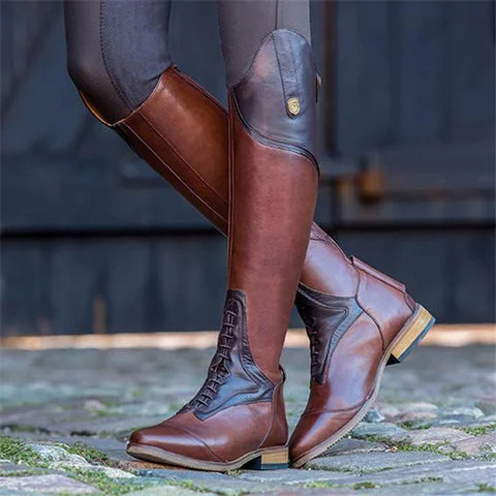 Sepatu Boot Setinggi Lutut Kas - Vintage Fashion Heels ulasan dan harga