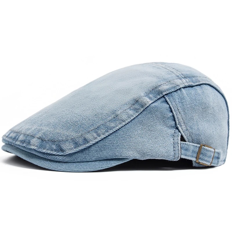 Topi Baret Denim Katun yang Da - Vintage Fashion Nz ulasan dan harga