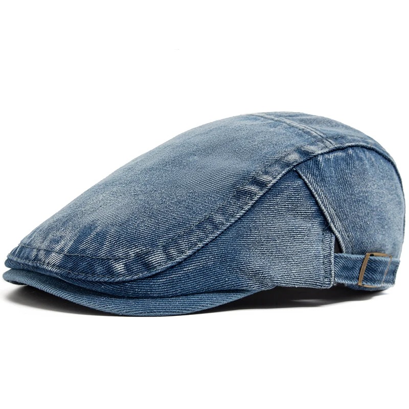 Topi Baret Denim Katun yang Da - Vintage Fashion Nz ulasan dan harga