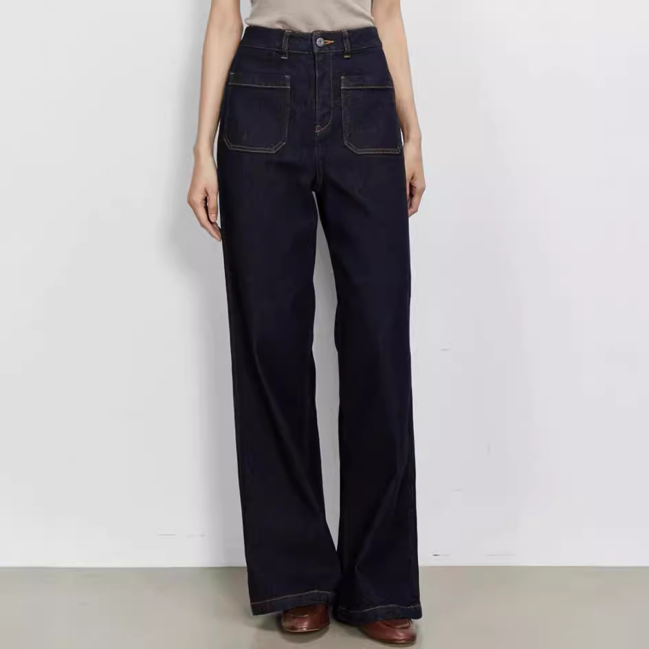Celana Jeans Denim Biru Kaki L - Wide Leg Trouser 70S ulasan dan harga