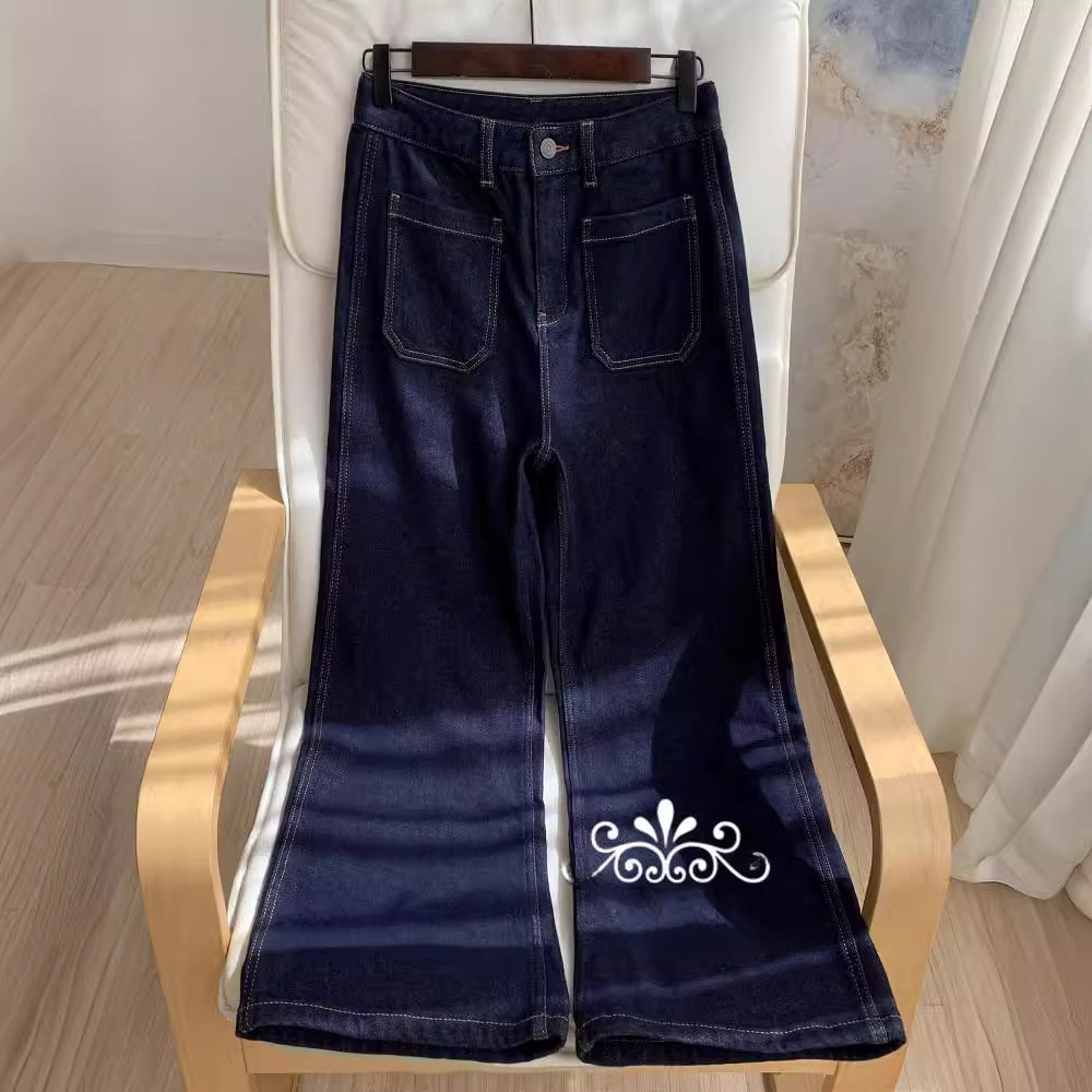 Celana Jeans Denim Biru Kaki L - Wide Leg Trouser 70S ulasan dan harga