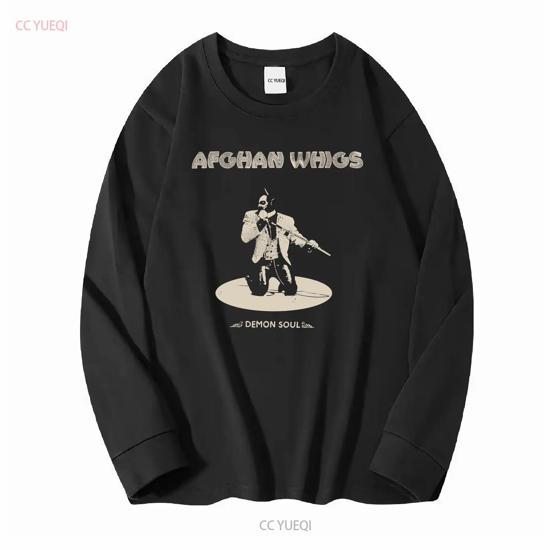 Kaos Crewneck Hitam Band Rock  - Vintage Fashion T Shirts ulasan dan harga