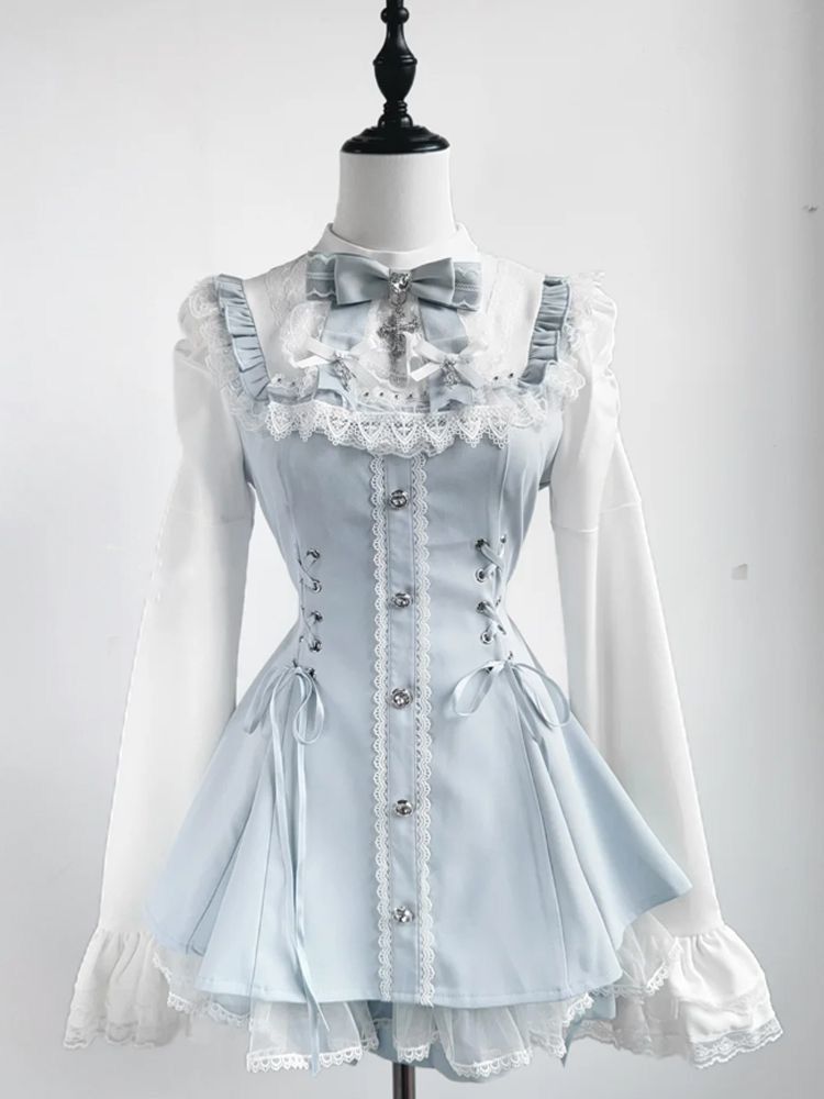 Set 2 Potong Renda Fashion Ele - French Vintage Fashion ulasan dan harga