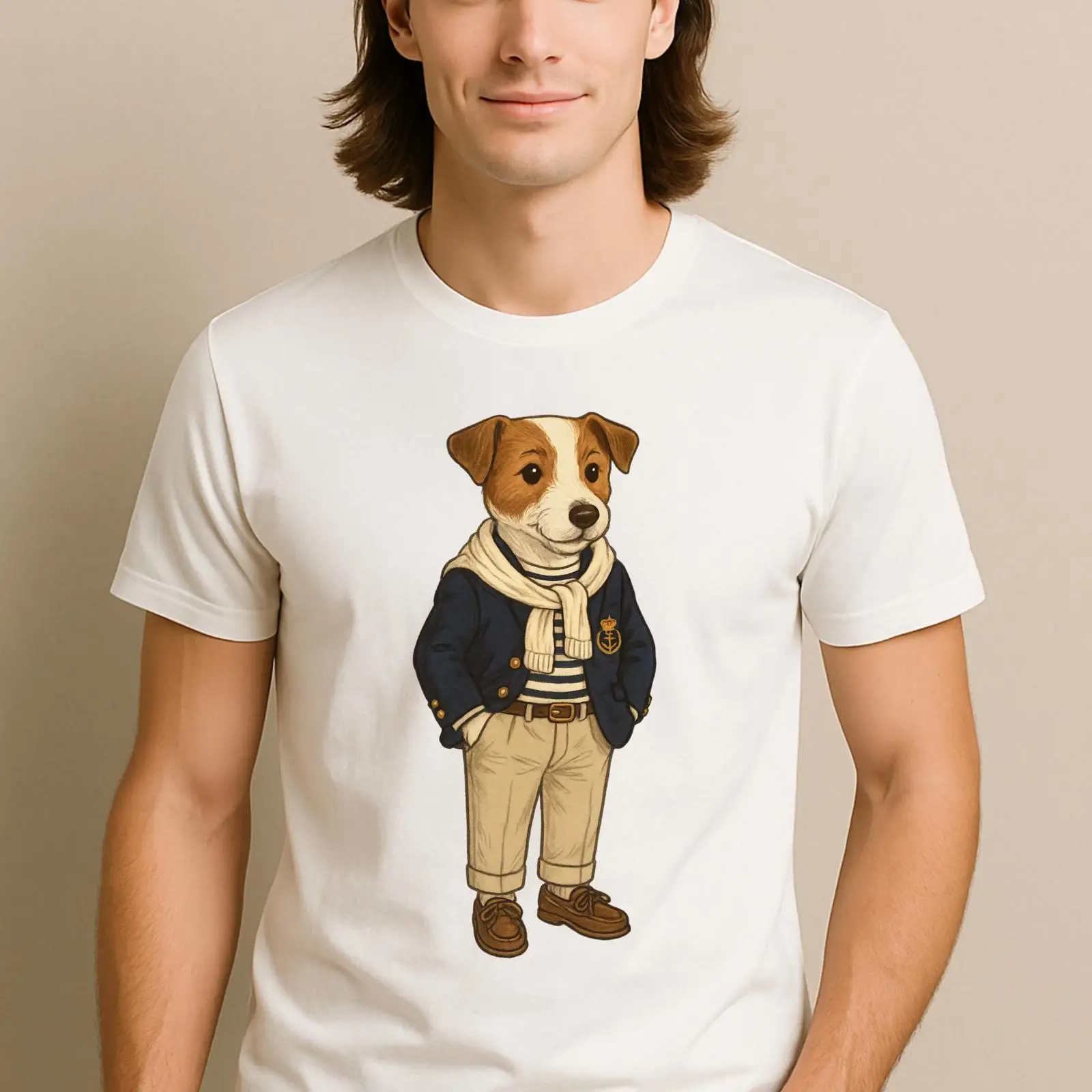 Kaos Preppy Jack Russell Terri - Vintage Yacht Fashion ulasan dan harga
