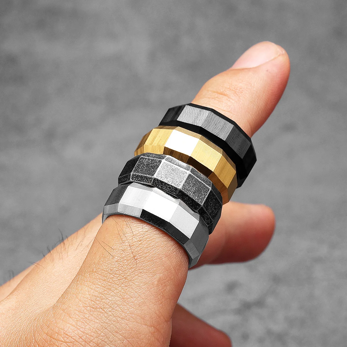 Geometris potongan cincin pria - Vintage Fashion Newtown ulasan dan harga