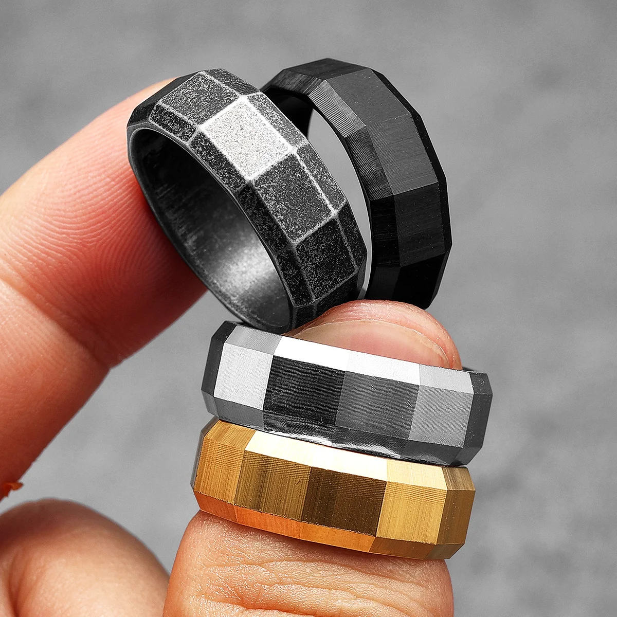 Geometris potongan cincin pria - Vintage Fashion Newtown ulasan dan harga