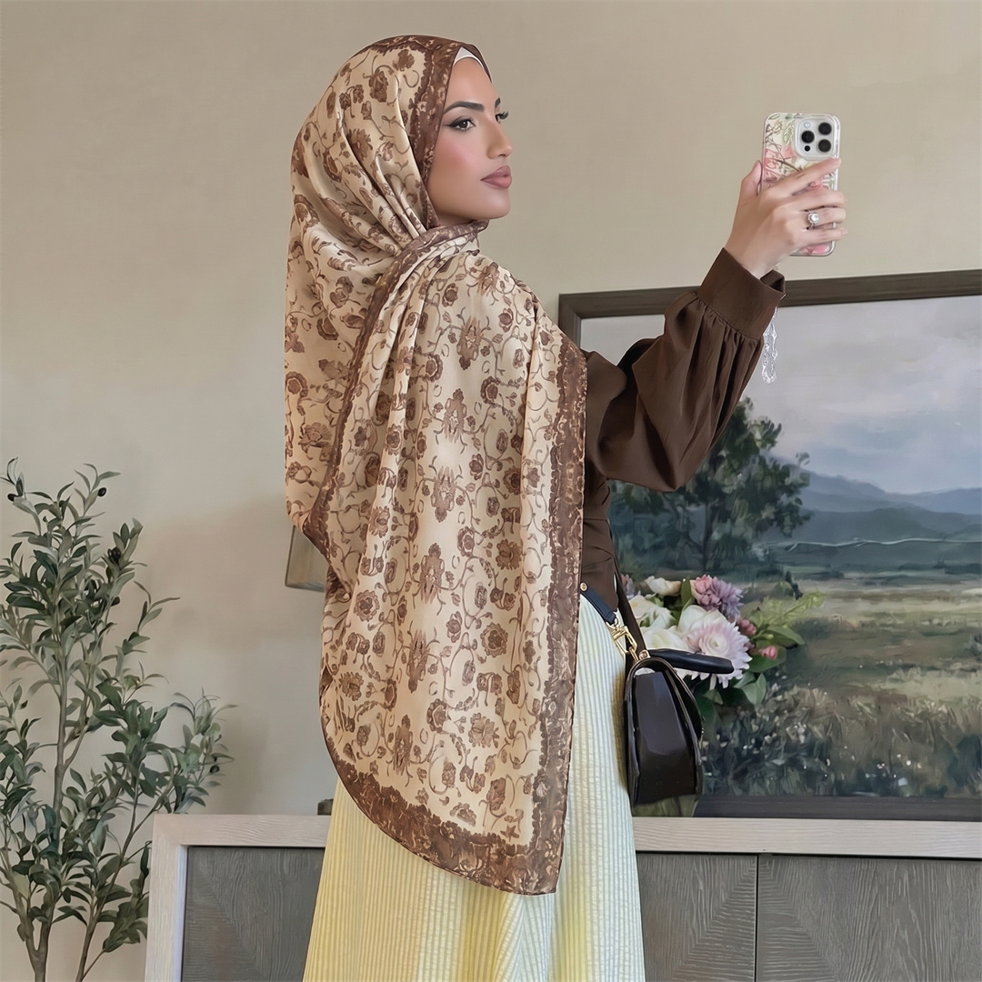 Hijab Cetak Bunga Vintage Lemb - Vintage Outdoor Fashion ulasan dan harga